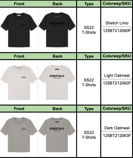 Fear Of God Essentials T-Shirts – AUTHENTIC – All Colors and Sizes
