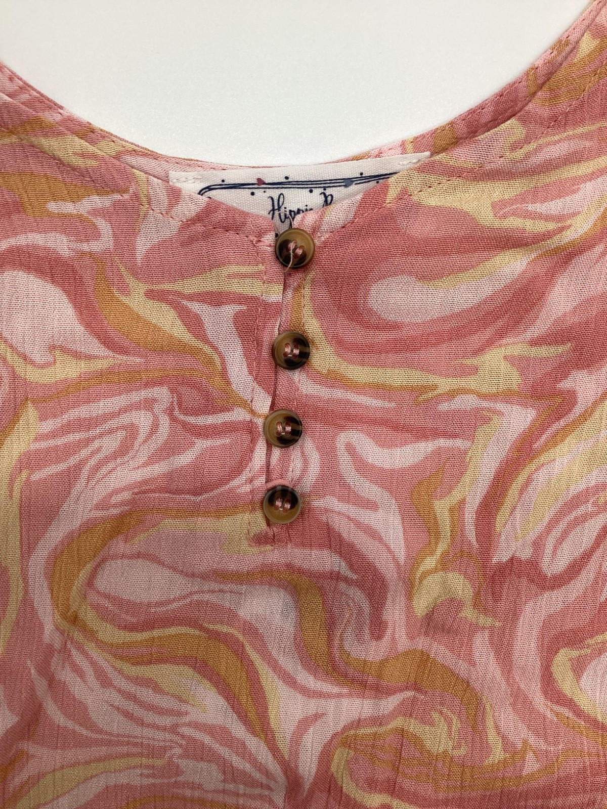 Hippie Rose Pink & Gold Swirl Ruffle Cami NWT