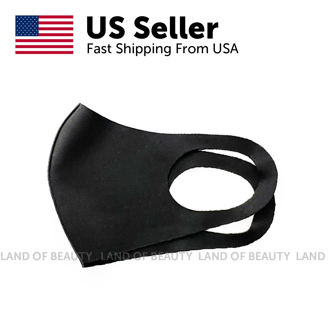 Face Mask Fashion Black Mask Washable 3D/ Ship within 24Hrs from USA