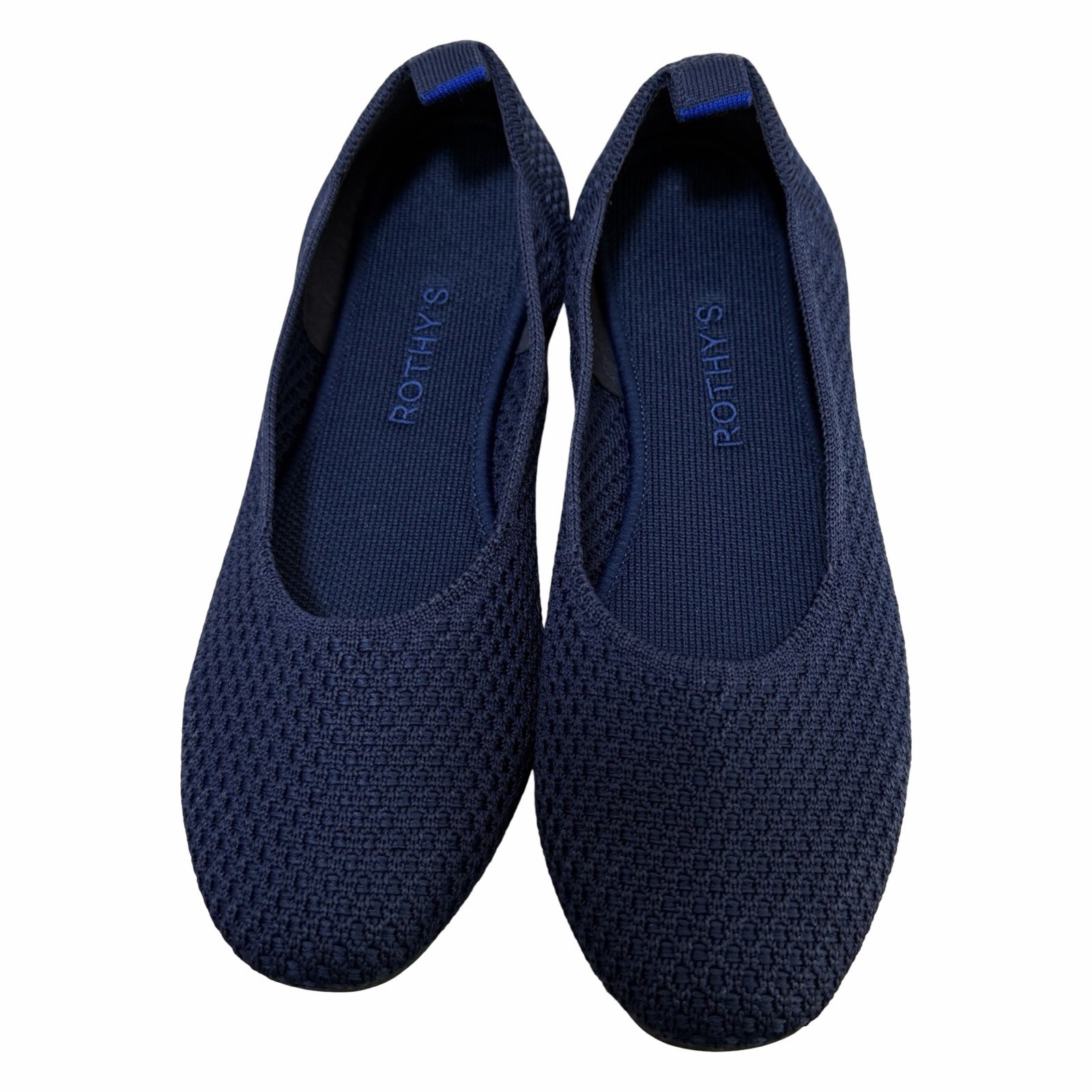Rothys Womens Round Toe Mesh Ballet Flats US 8.5 EU 38.5 Navy Machine Washable