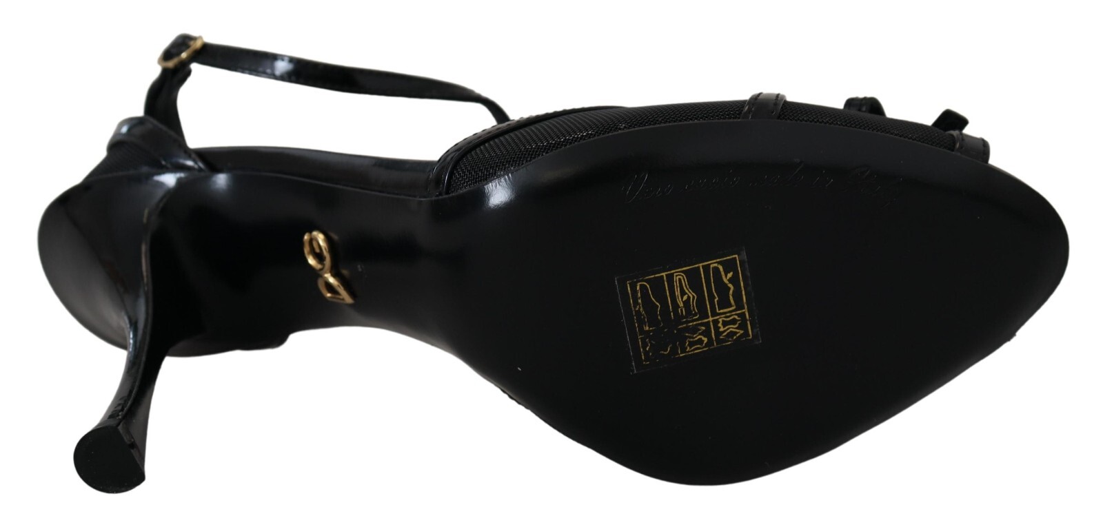 DOLCE & GABBANA Sandals Black Stiletto High Heels Shoes EU38 / US7.5 RRP 1050usd
