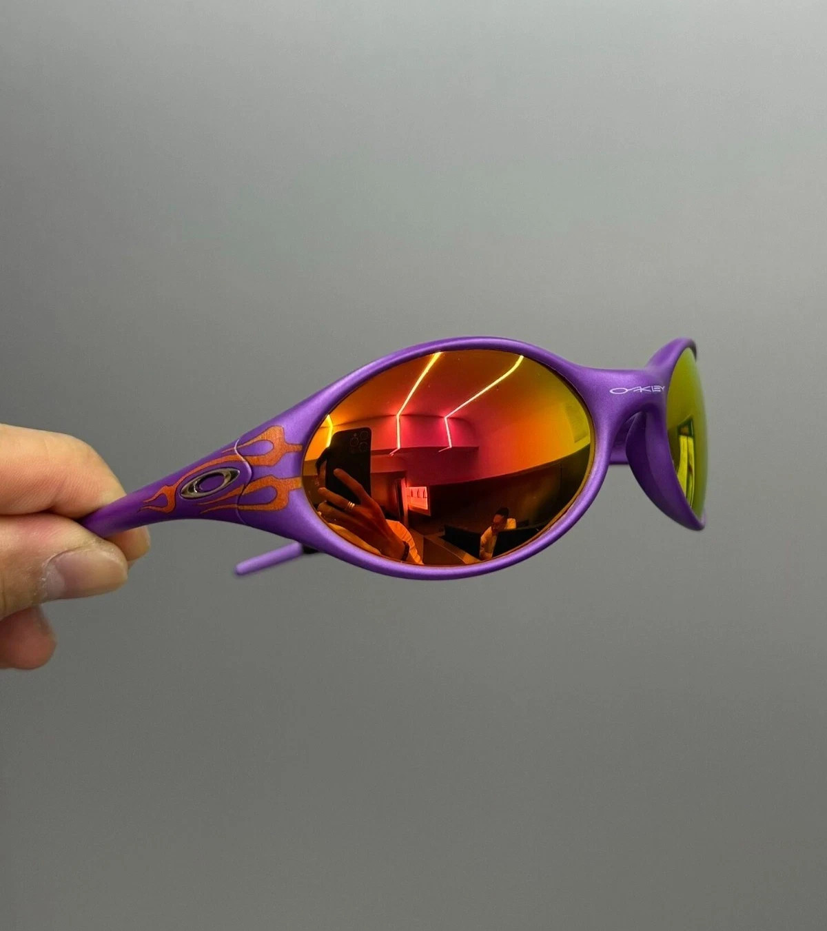 Vintage Oakley Eye Jacket Polarized Ruby ​Lenses Purple Frames Y2K