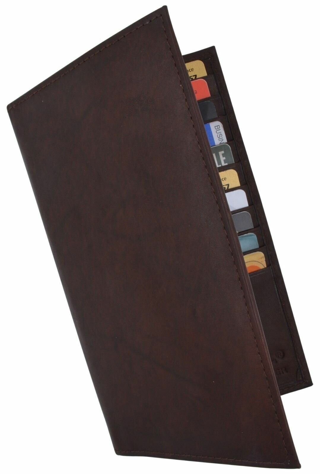 Genuine Leather Credit Card Holder Wallet 19 Card Slots + 1 ID Window