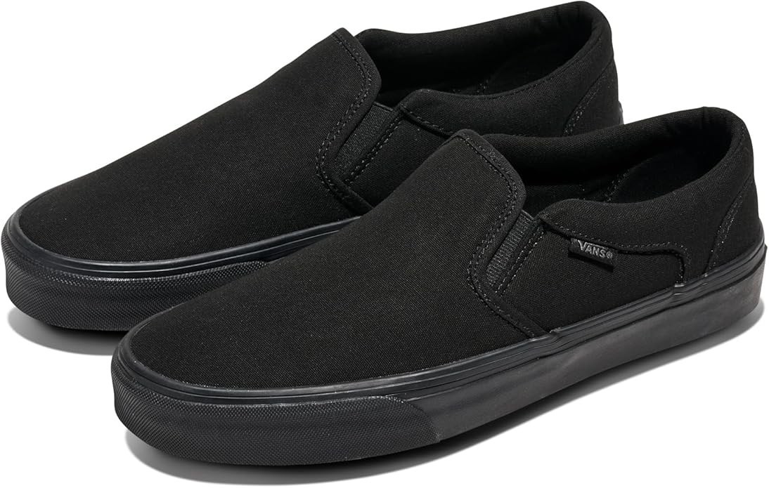Vans Men’s Asher Black Canvas Slip on Skate Shoes 🛹 Assorted Sizes 🛹 NWB
