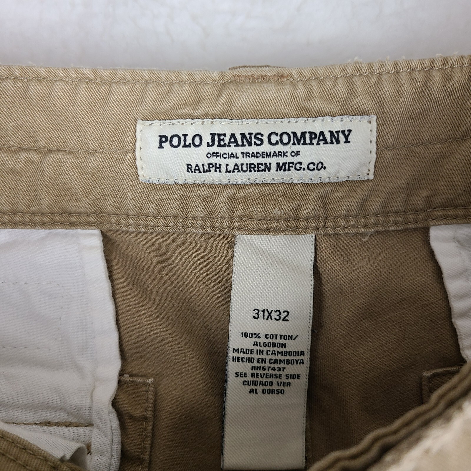 Polo Jeans Company Ralph LaurenPants Mens 31×32 Snap Military 1967 Vintage 31×30