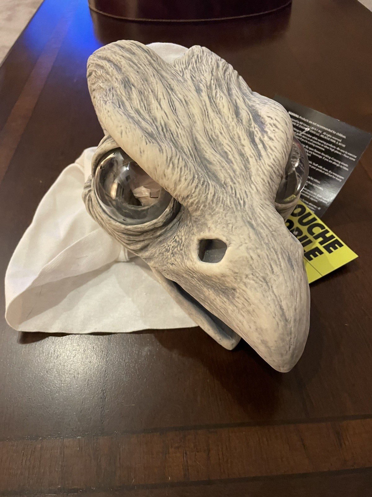 Adult Zagone Studios Hand Made “White Raven” Moving Mouth Mask