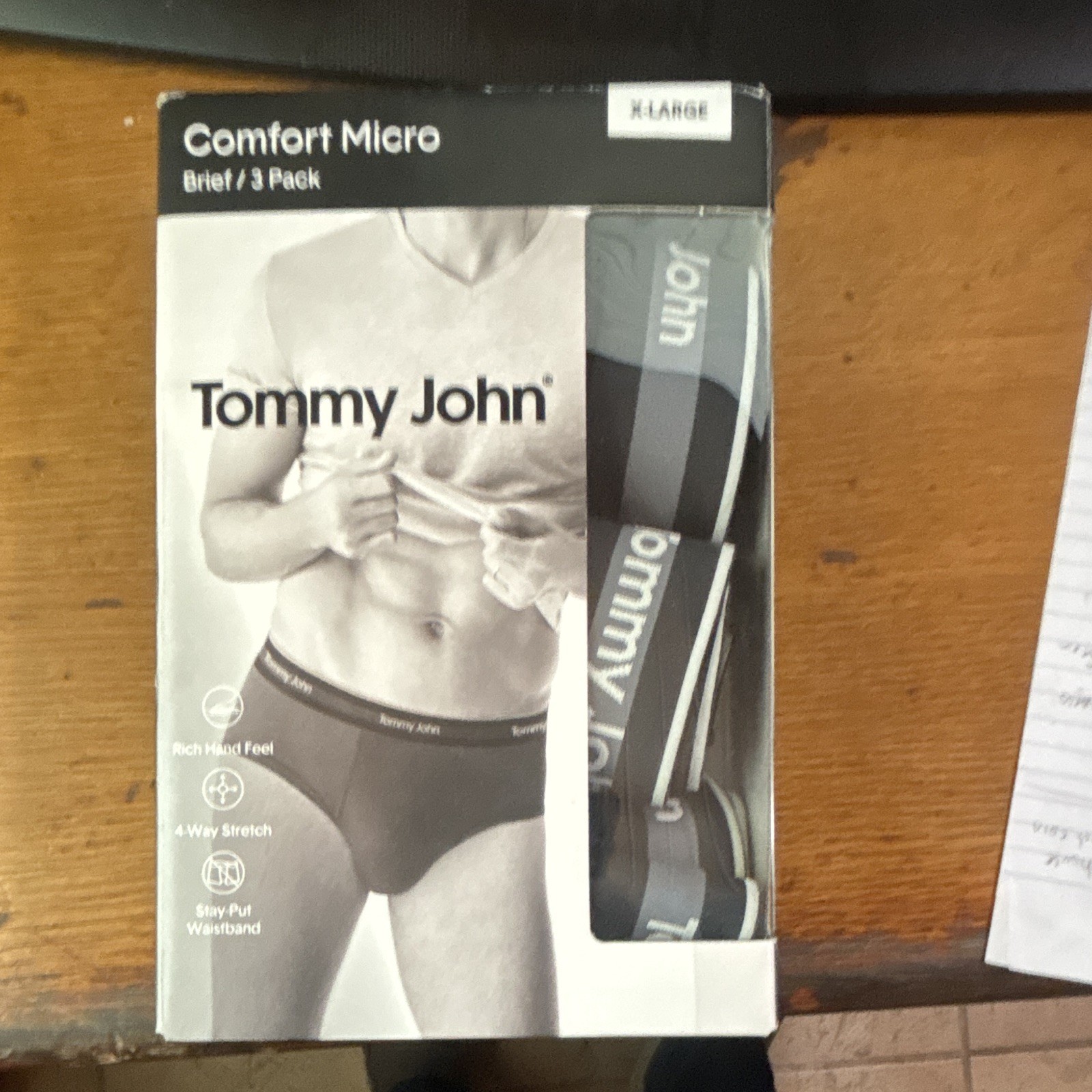 Tommy John Comfort Micro 3-Pack Microfiber Briefs XL Gray Tagless 4-Way