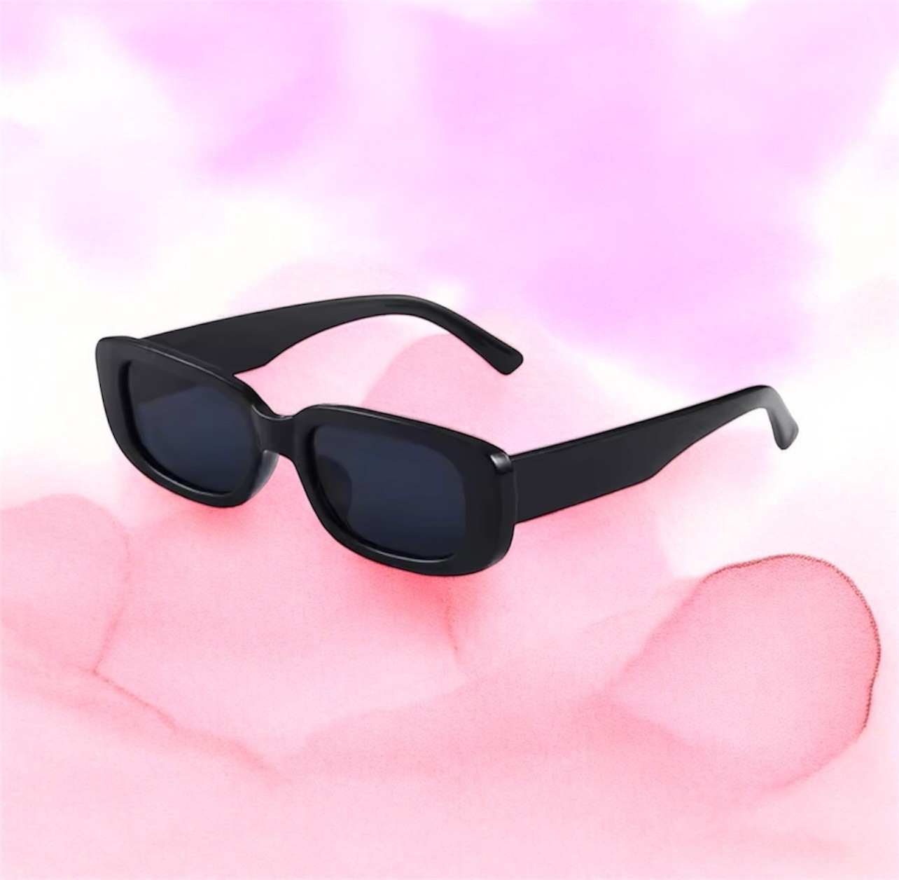 Bad Bunny Rectangle Black Sunglasses Men Women Celebrity Fashion UV400 Trendy