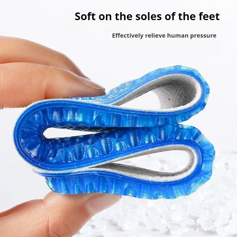 1 Pair Silicone Gel Soft Insoles Outdoor Sports Running Insole Elastic Shock-abs