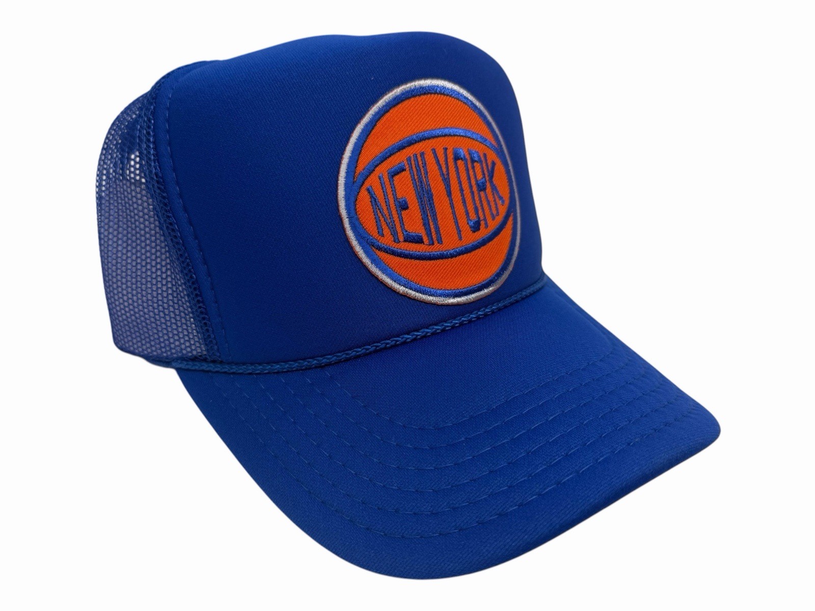 NEW YORK KNICKS 1980 LOGO KELLY GREEN HAT 5 PANEL HIGH CROWN TRUCKER SNAPBACK