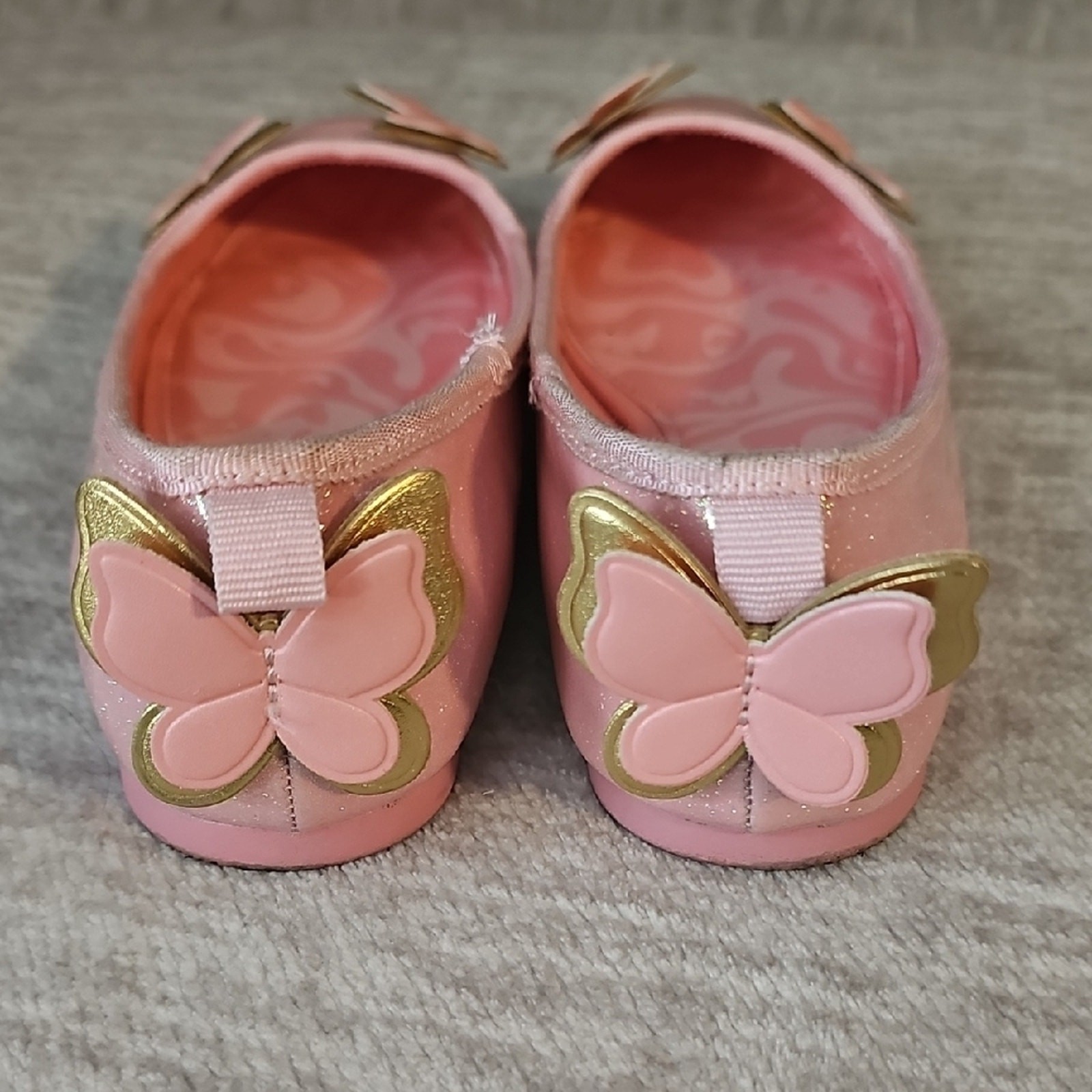 Glittery Pink Butterfly Dress Shoes for Kids