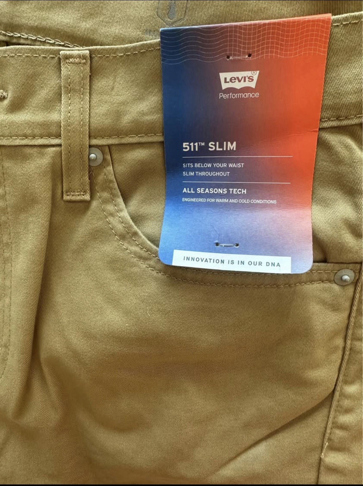 LEVI’S 511™ Slim Fit All Seasons Men’s PantsColor: Harvest GoldSize: 32W x 32L