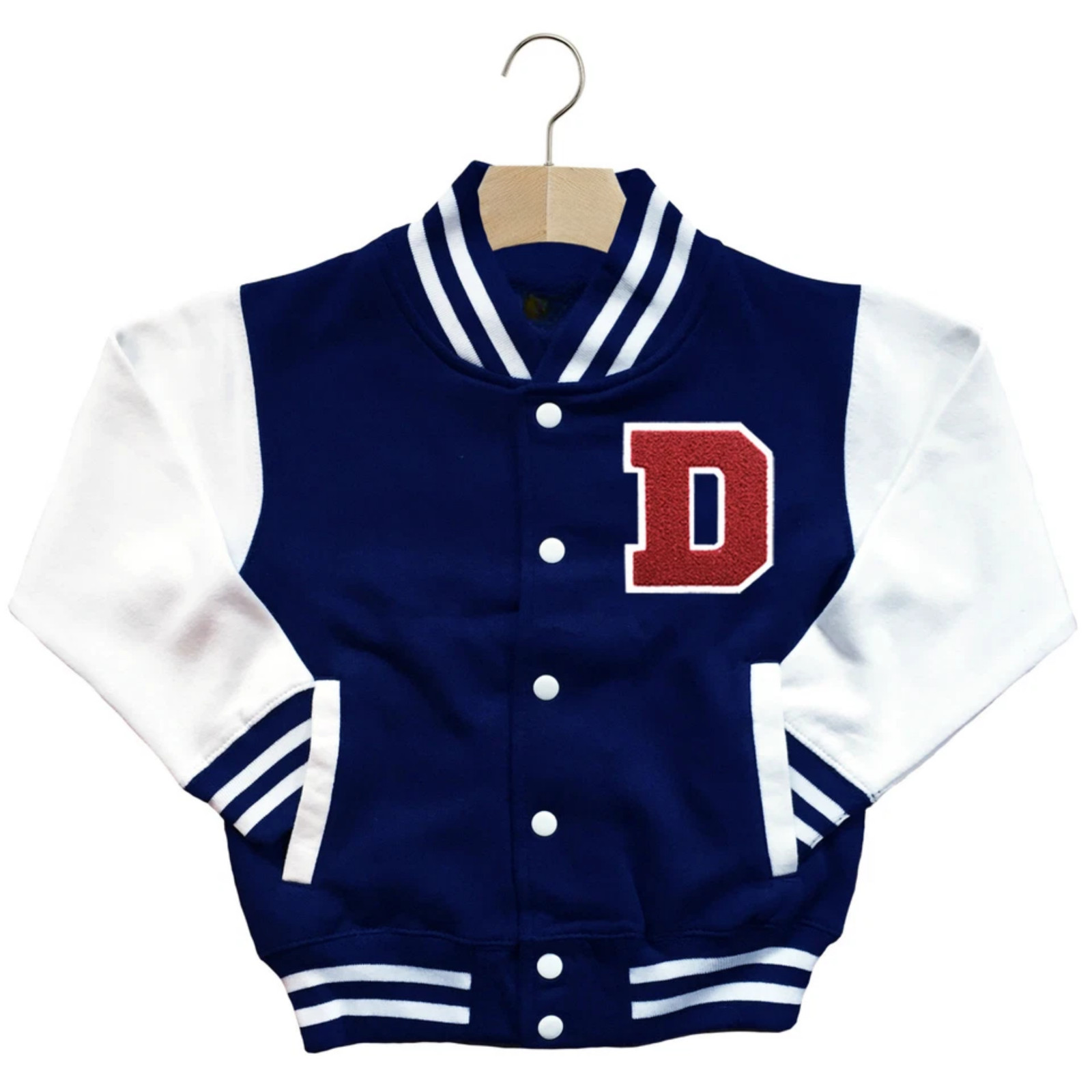 CLASSIC VARSITY BASEBALL JACKET UNISEX PERSONALIZED GENUINE US D COLLEGE LETTER