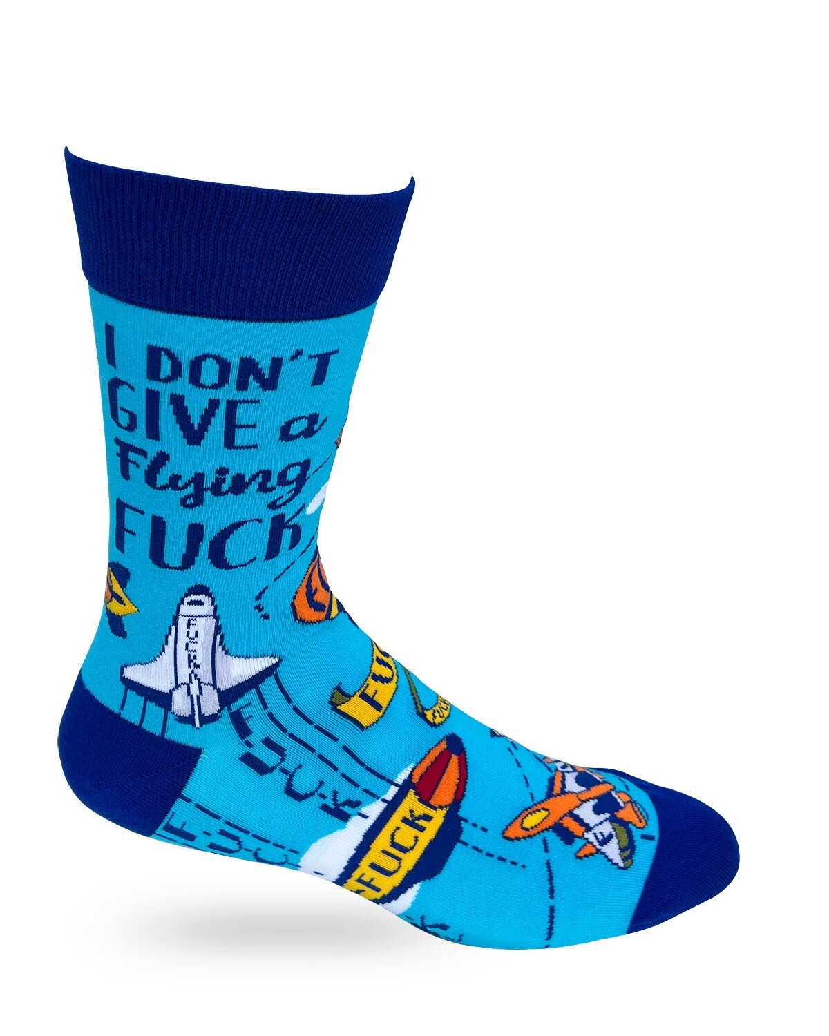 Fabdaz “I Don’t Give a Flying F**k” Funny Saying Men’s Novelty Crew Socks