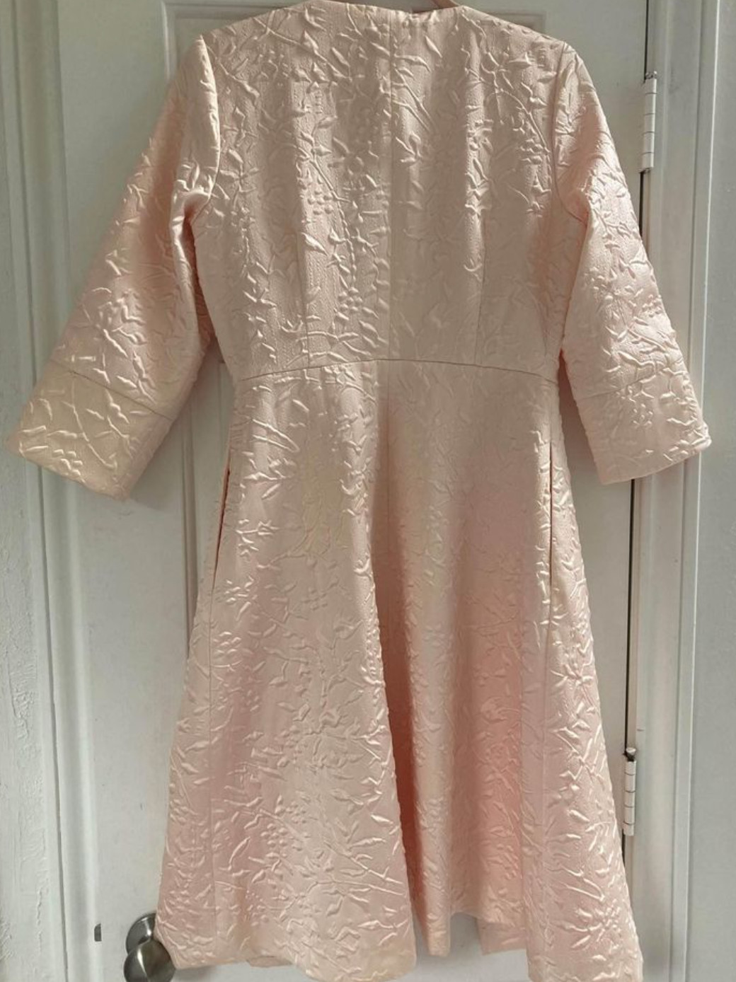 Linger Ln NYC Rose Brocade Coat House Coat pink Blush XS