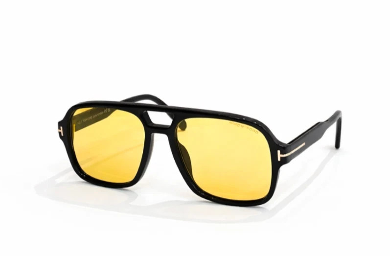 Tom Ford Falconer Sunglasses TF884 Black/Yellow 60-18-140mm With Case