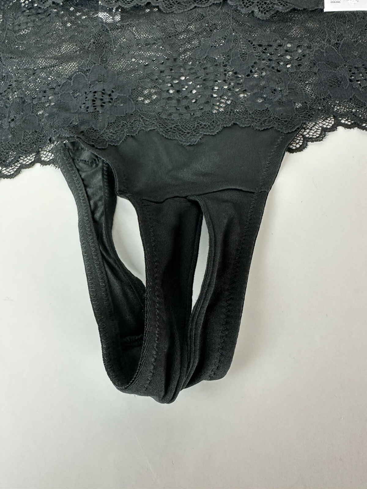 Lane Bryant Cacique Split Gusset Thong Black With Lace Plus Panties 22/24 Sexy C