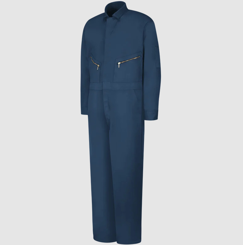 Men’s Gray Industrial Work Coveralls – Heavy Duty Utility Mechanic Jumpsuit