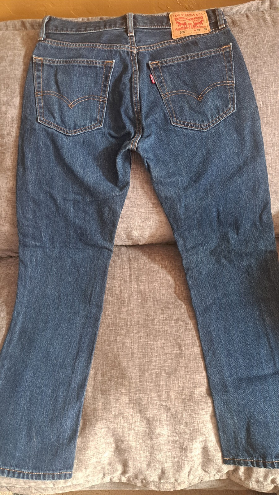 Levis 505 Regular Fit Mens Jeans Dark Indigo Blue 30 x 30 *see description