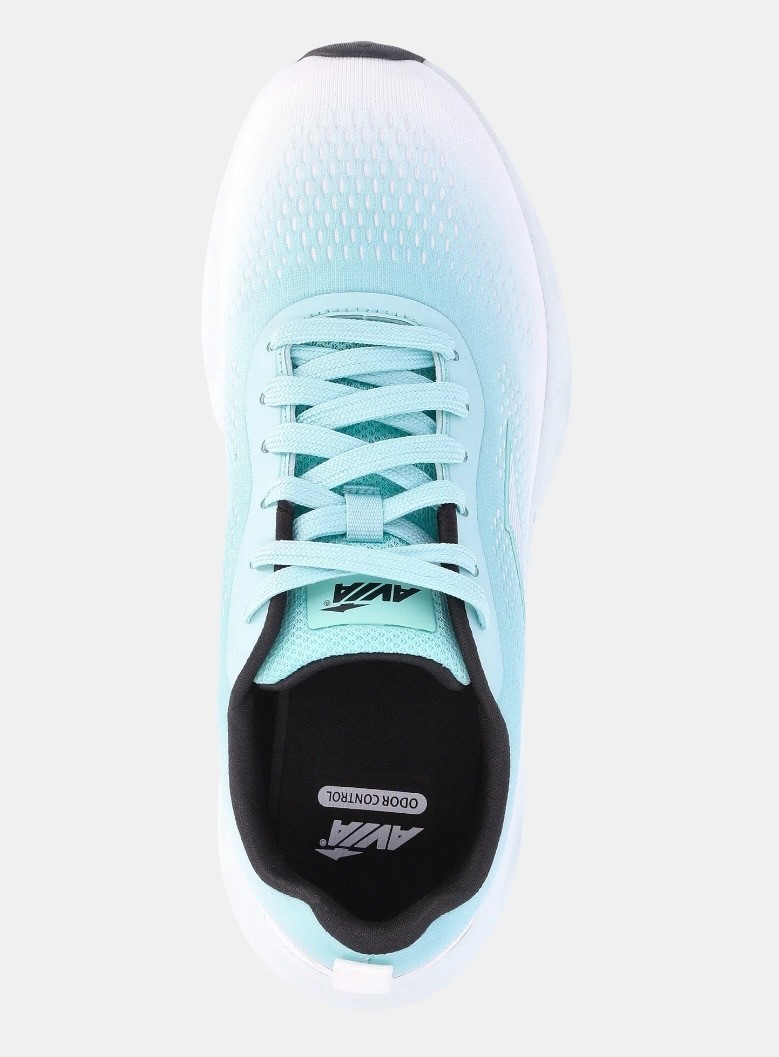 Avia Women’s Jumbo Lite Runner Shoes White Mint Green Memory Foam Lightweight Sn
