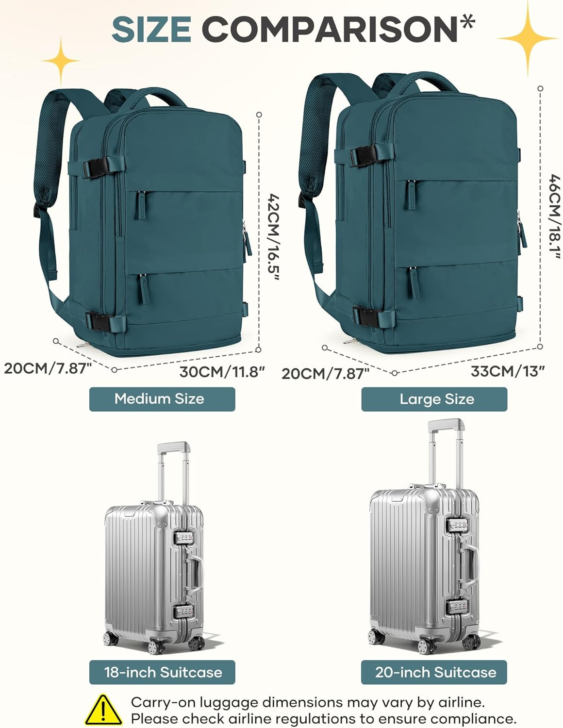 Travel Backpack for Women Men Airline Approved Carry on Backpack Flight Approved