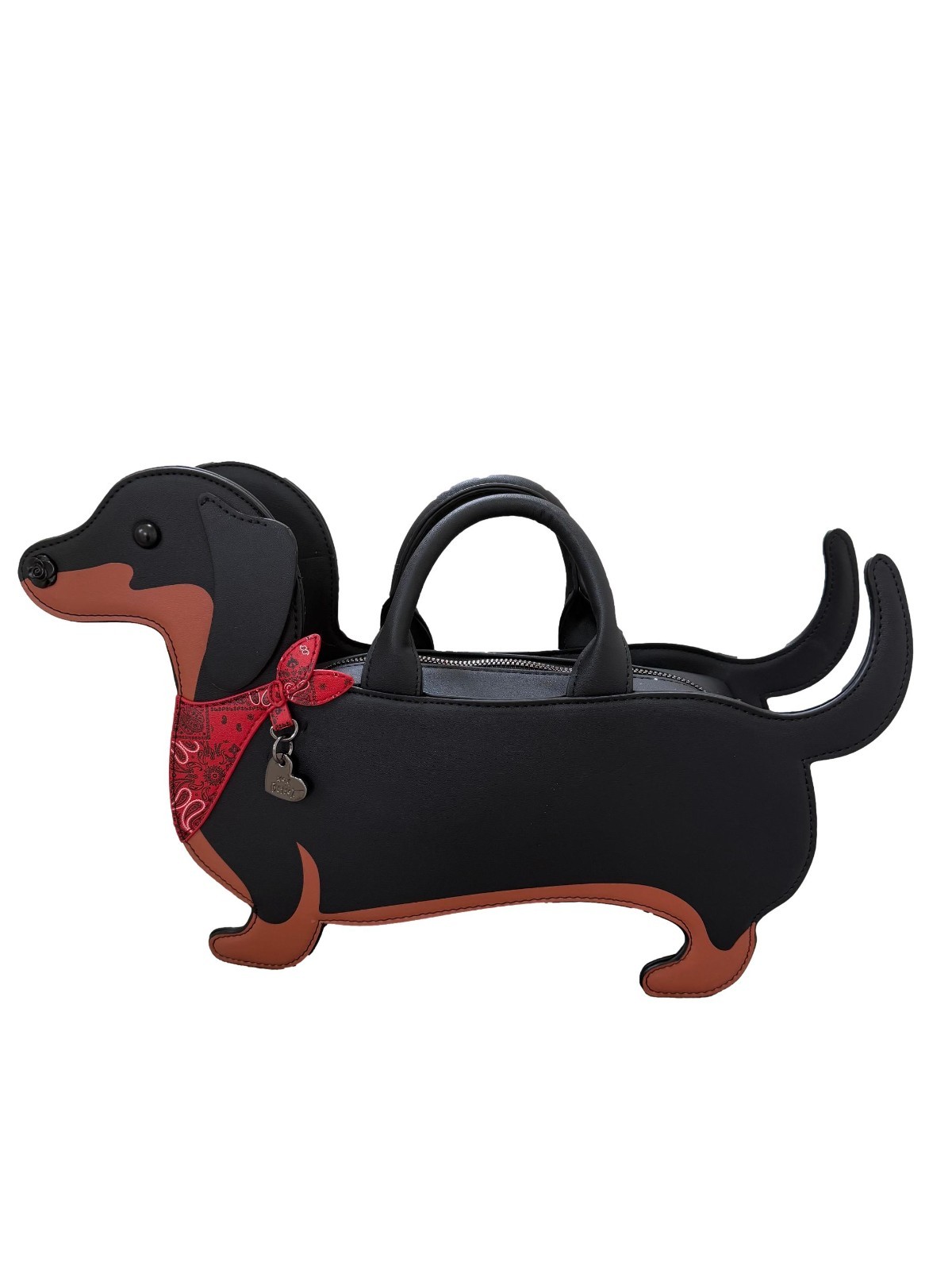 Betsey Johnson XO BARK Kitsch Dachshund Puppy Dog Large Top Handle Shoulder Bag