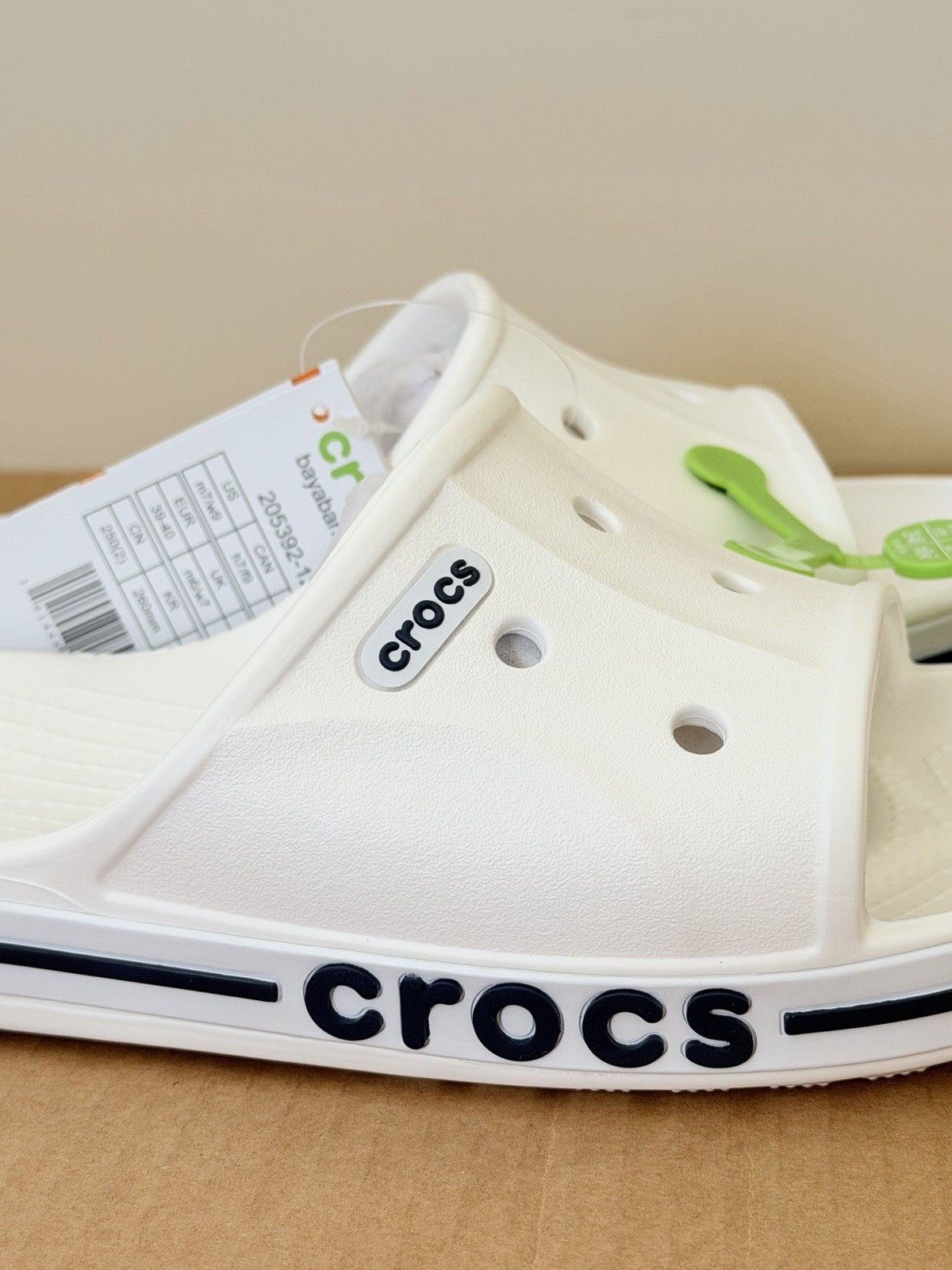Crocs Unisex Bayaband Slide Sandals Men’s 11 | White/Black