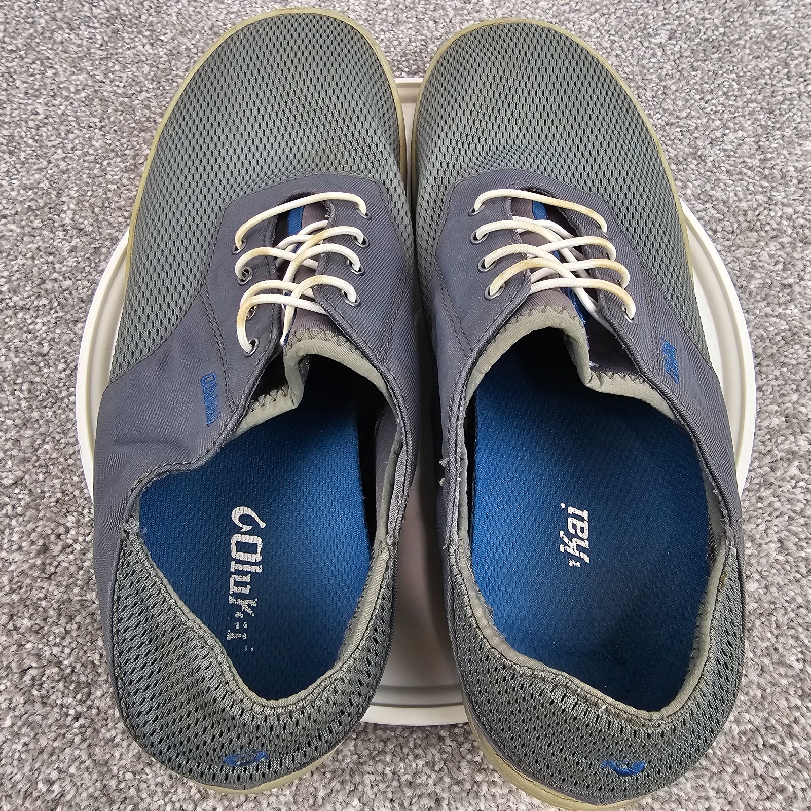 Olukai Nohea Moku Shoes Gray Mesh Slip On Causal Boat Mens Size 9