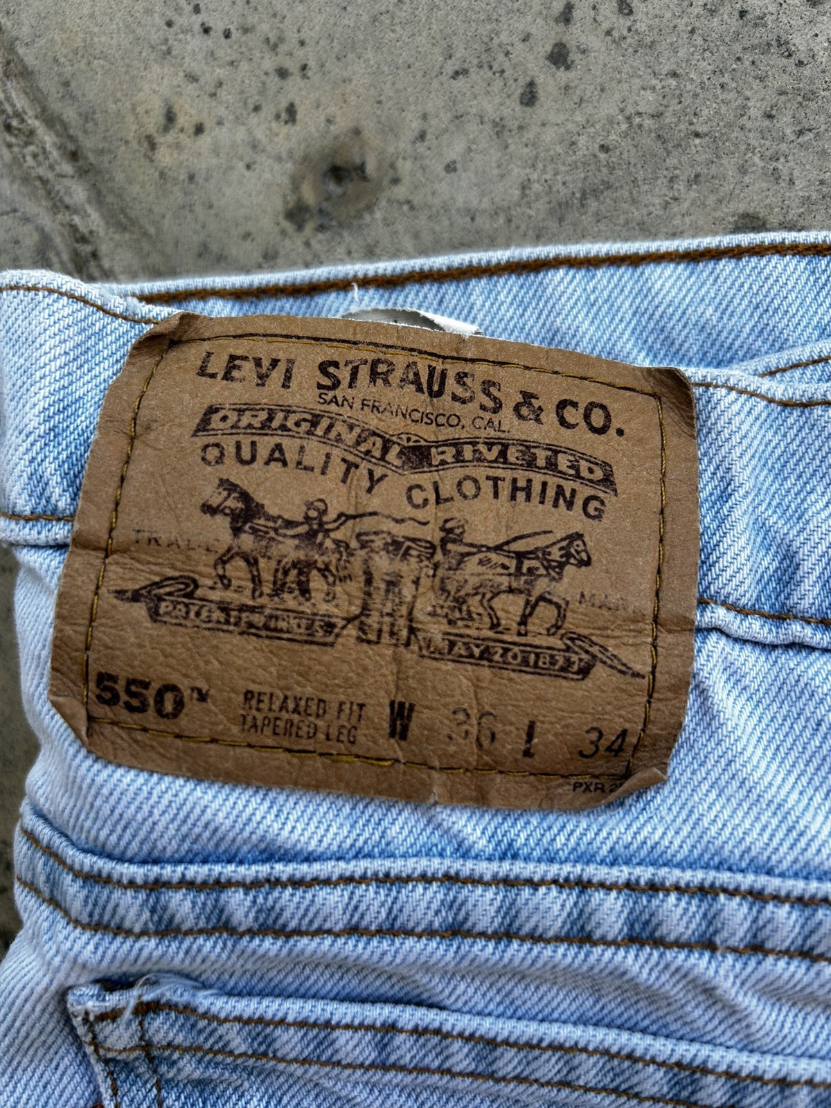 Vtg Levis 550 Orange Tab Relaxed Fit Blue Jeans 36×34