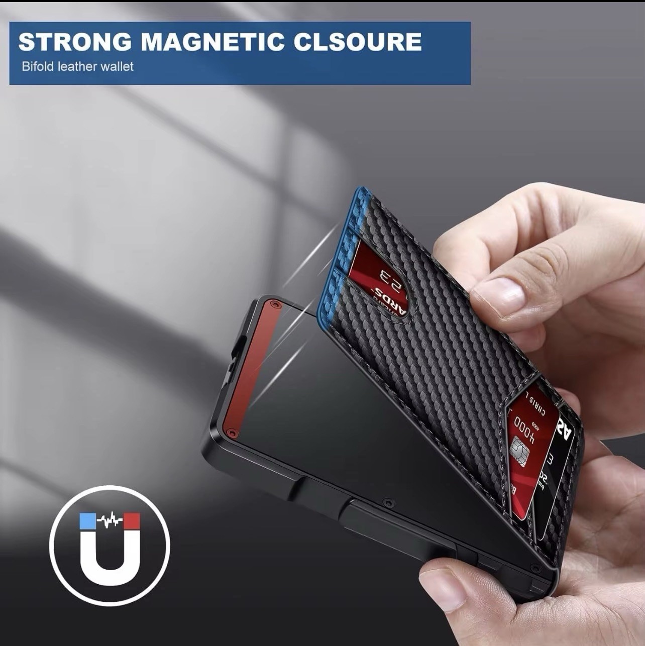 Smart Pop Up Wallet for Men RFIDBlocking Slim Metal Card Holder withiD Window