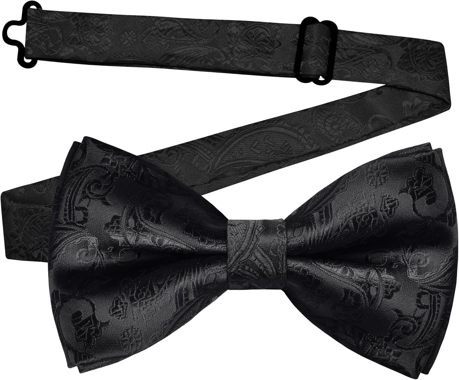 Mens Paisley Bow Tie Handkerchief Jacquard Woven Adjustable Pre-Tied Bowties Poc