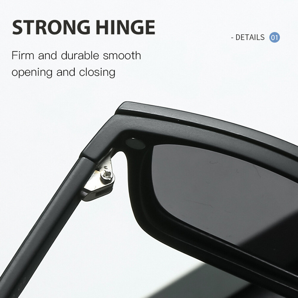 Eyeglasses Frame with 5pcs Magnetic Clip On Polarized Sunglasses Square Glasses