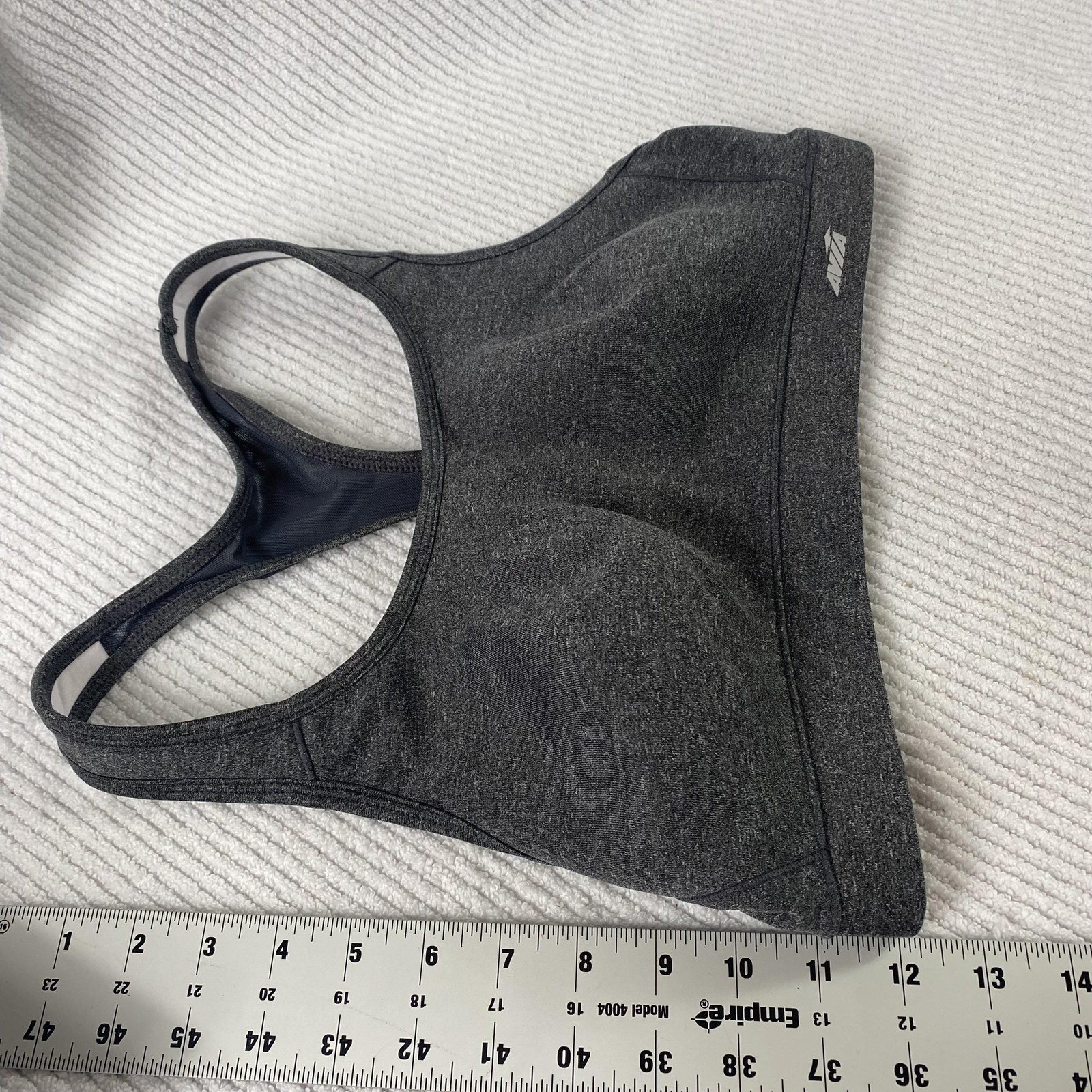 Avia Sports Bra Womens Large Gray Racerback Padded Running Training Gym