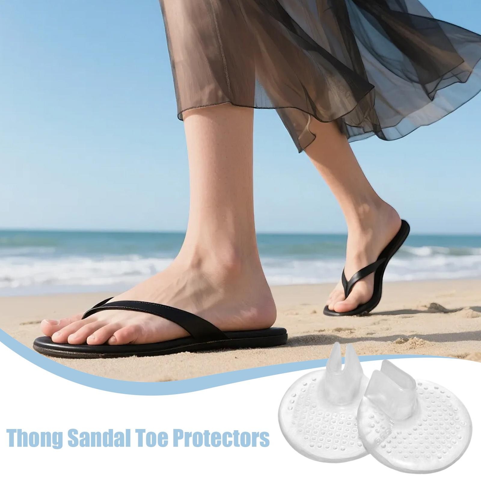 Silicone Thong Sandal Toe Protectors Gel Cushion Flip Flop Guards 1 Pair Set