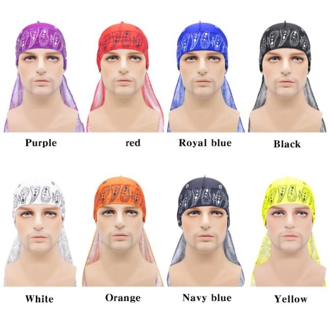 Bandanna Paisley Cotton Durag Unisex Wave Cap Hat Doo Rag Biker Smooth Head Wrap
