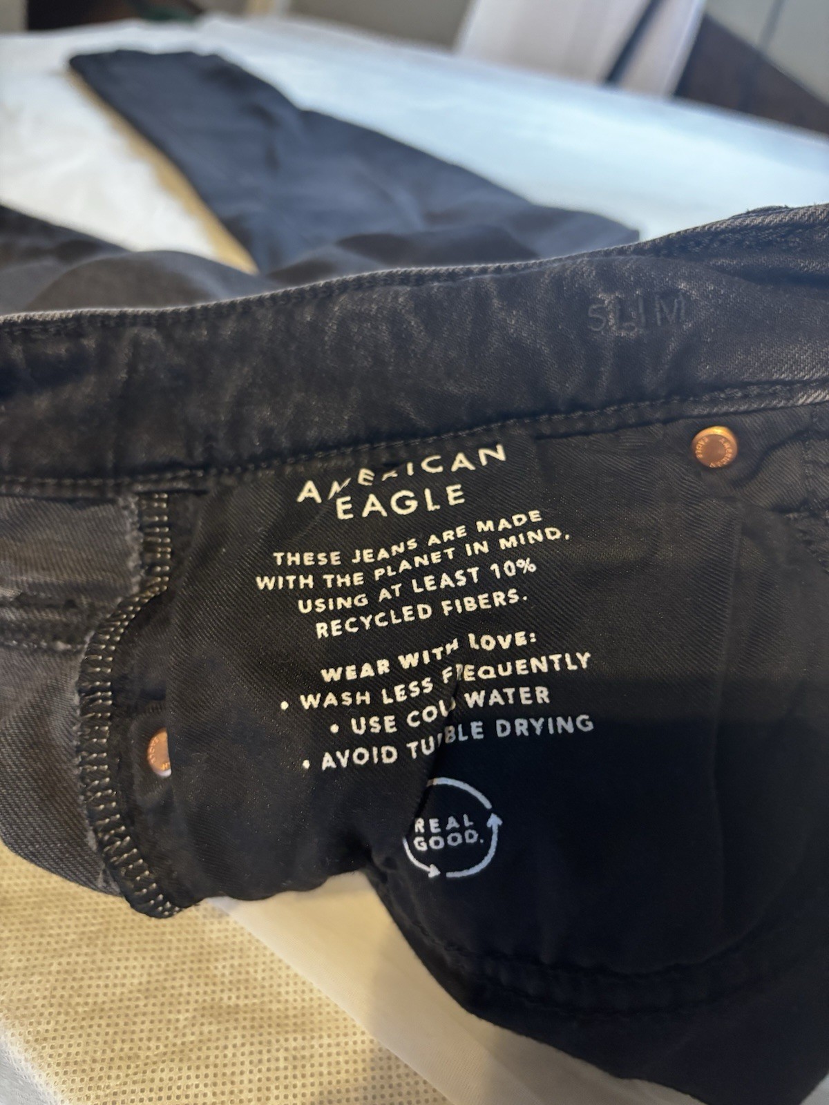 American Eagle AirFlex+ Men’s Black Slim Skinny Mid Rise Stretch Denim Jeans