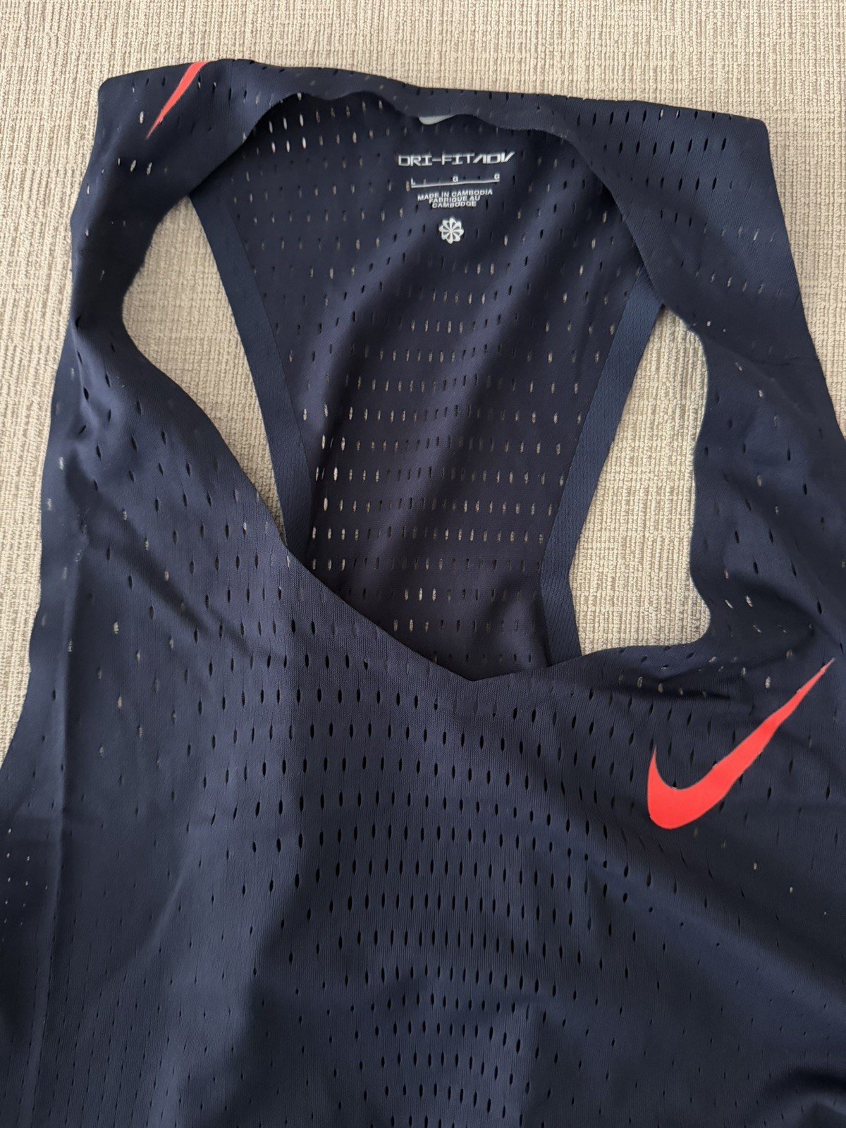 Nike AeroSwift Dri-FIT Running Singlet Navy FN4231-451 Men’s Size L
