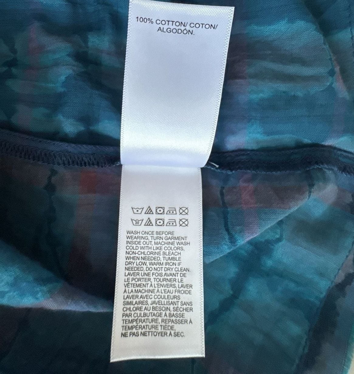 Lucky Brand Blue Plaid Babydoll Top Large 100% Cotton Pintuck Boho Blouse