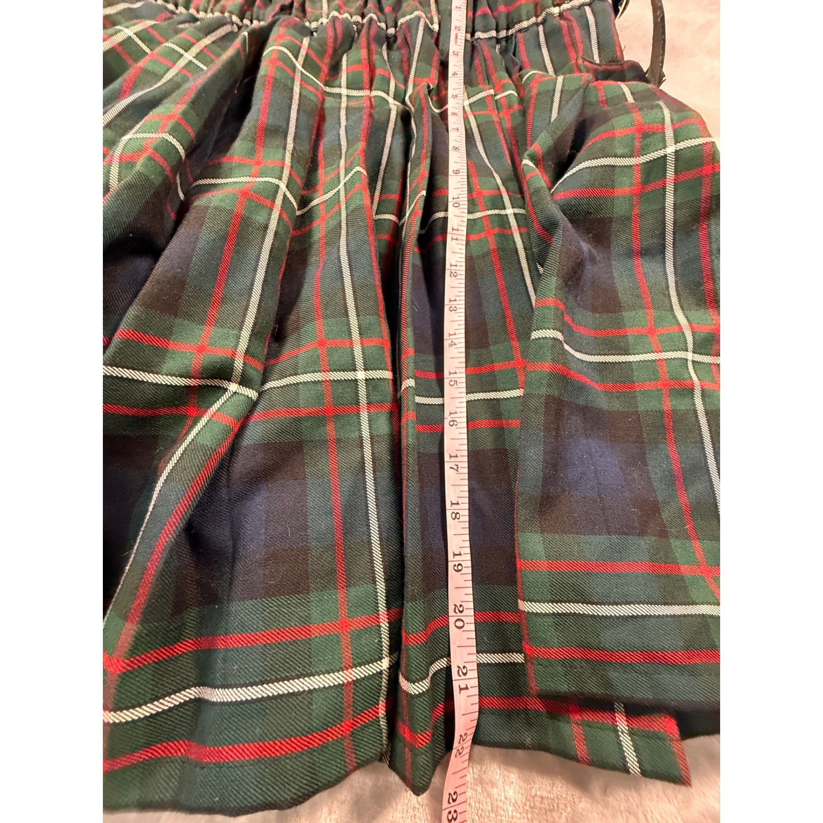 Sport Kilt Mens XXL Green Plaid Highland Games Kilt with Leather Buckles