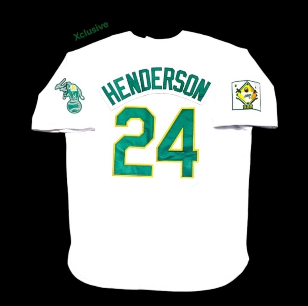 Rickey Henderson Oakland A’s 939 Record Breaker 1991 Men’s Home Baseball Jersey