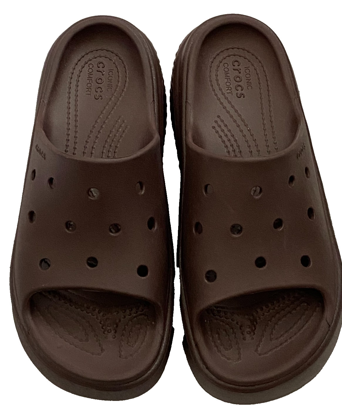 NWOT Crocs Stomp Unisex Platform Brown Slides Size US W 8 M 6