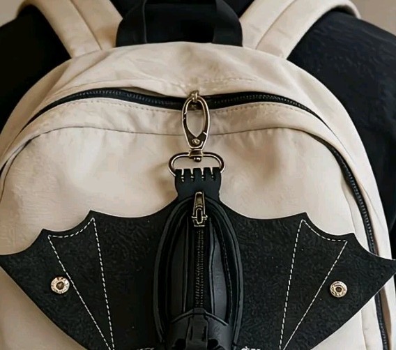 Gothic,midevil Black Faux Leather Bat Coin,keys,pouch, beltloop, Purse Backpack