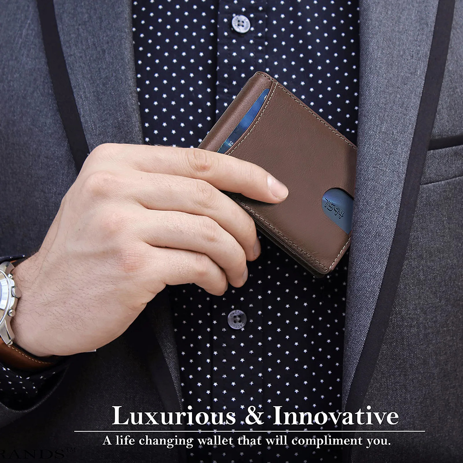 Geestock Slim Microfiber Leather RFID Blocking Credit Card Wallet with Money Cli