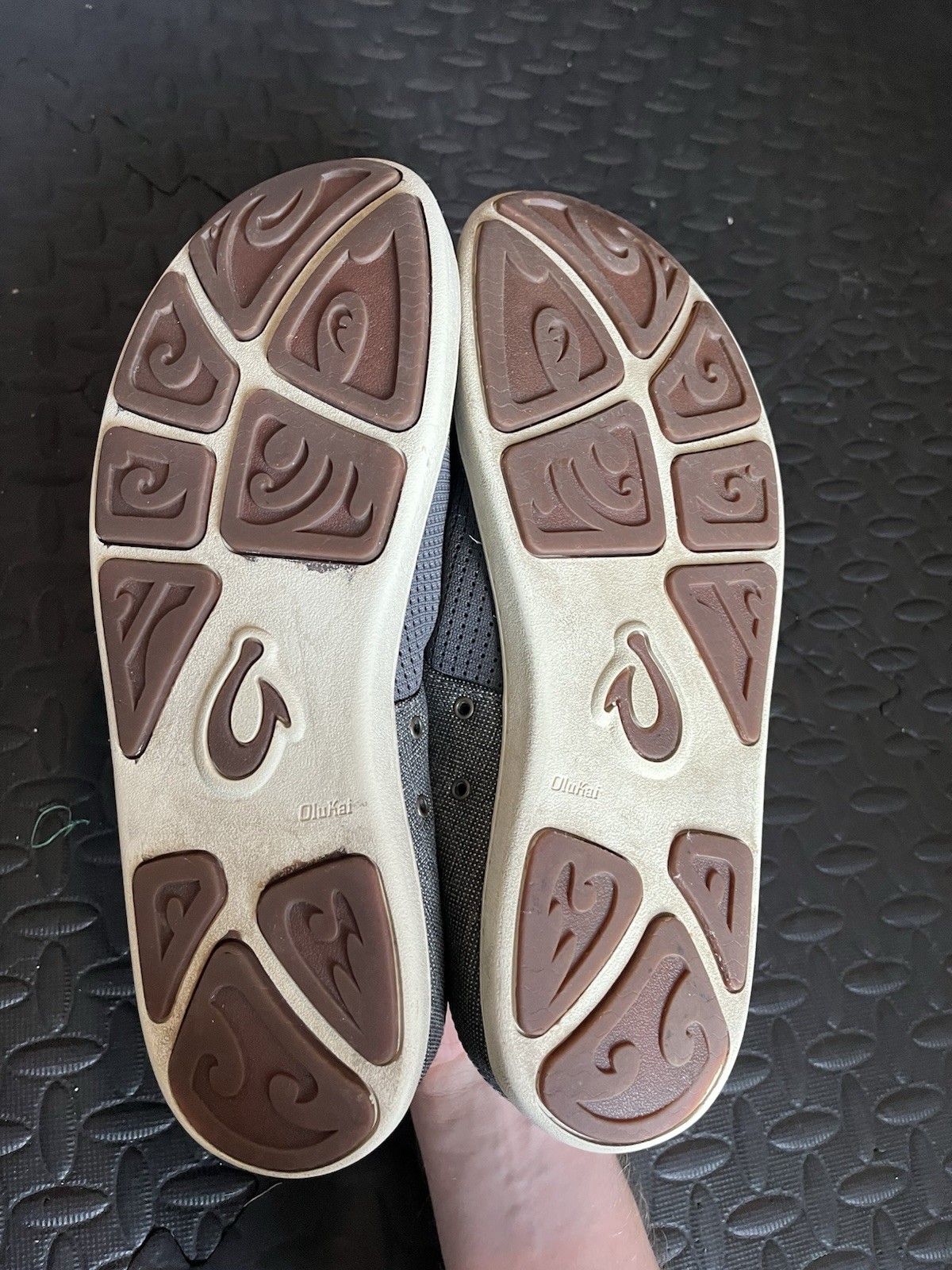 Olukai Nohea Moku Sneakers Gray Mens 12 Slip On Beach Slides Laces