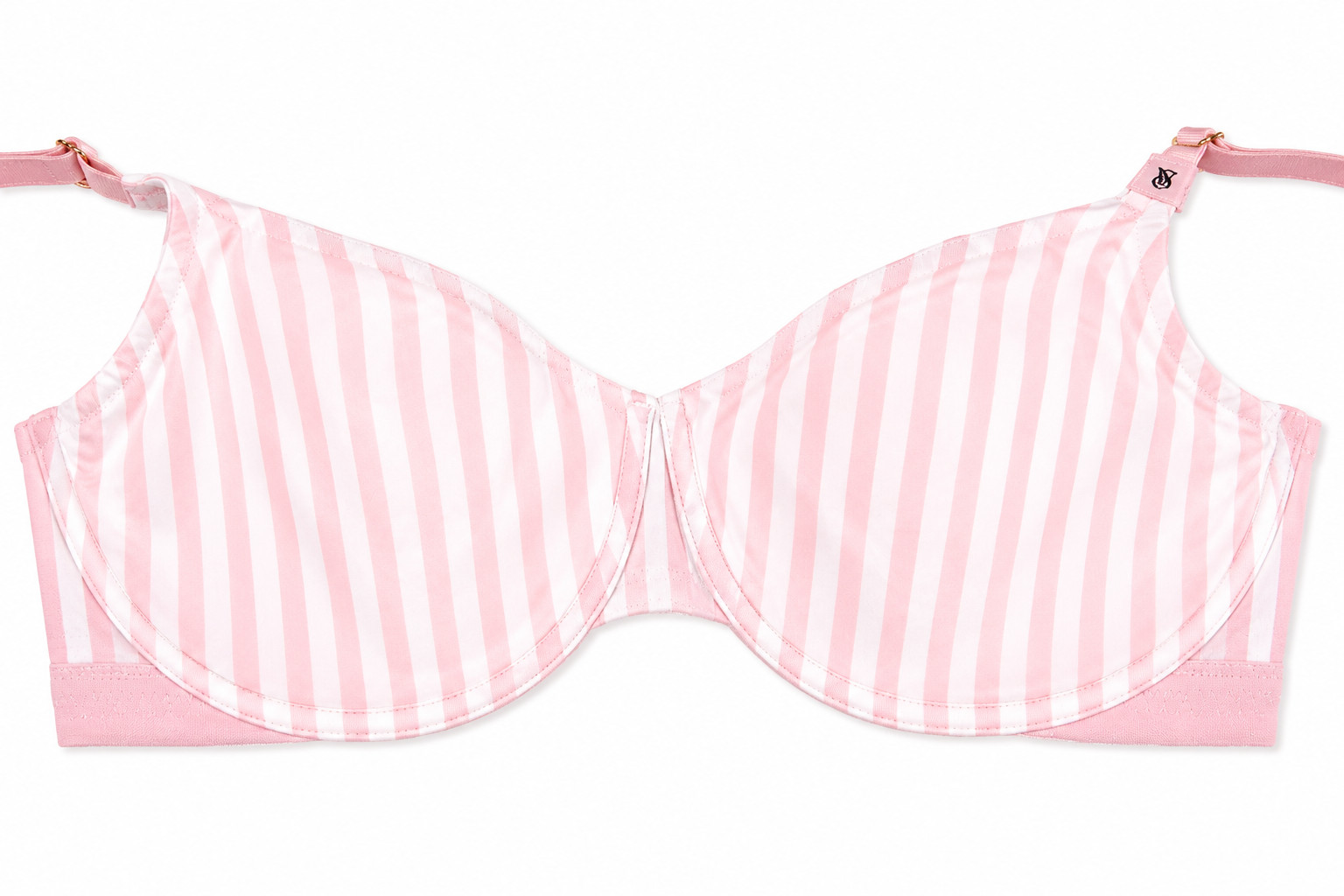 Victoria’s Secret T-Shirt Cotton Unlined Scoop Strappy Bra Pink Stripe 40D NWT