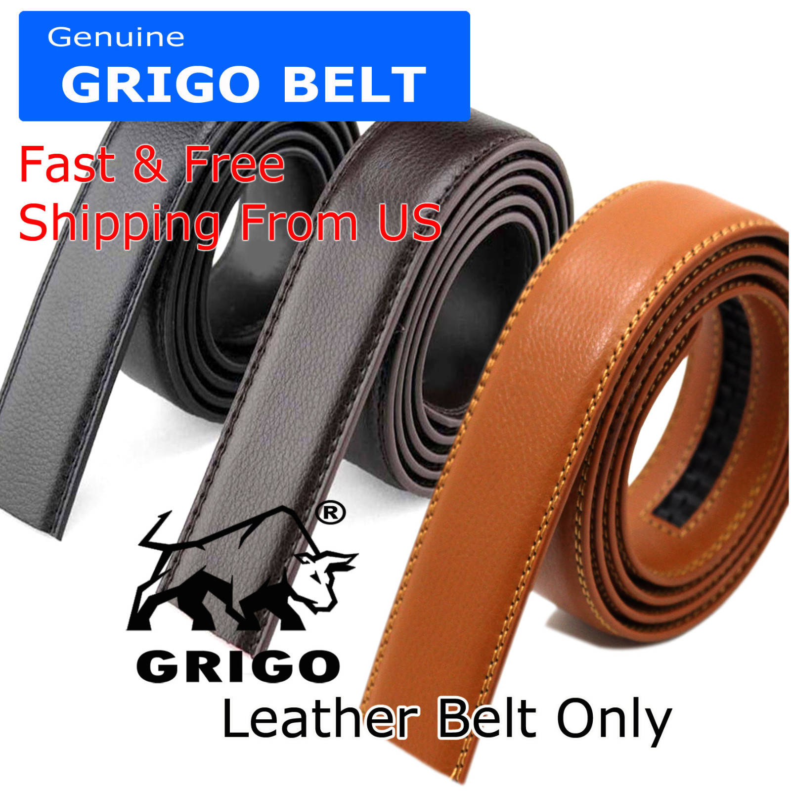 Fashion Men’s Automatic Real Leather Ratchet Belt Strap Jeans Waistband Gift