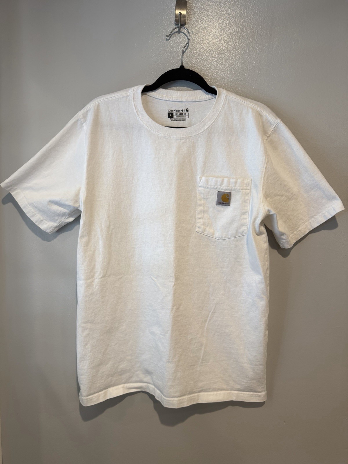 Carhartt Pocket T-Shirt Relaxed Fit Mens Size M 103296-100 Short Sleeve White