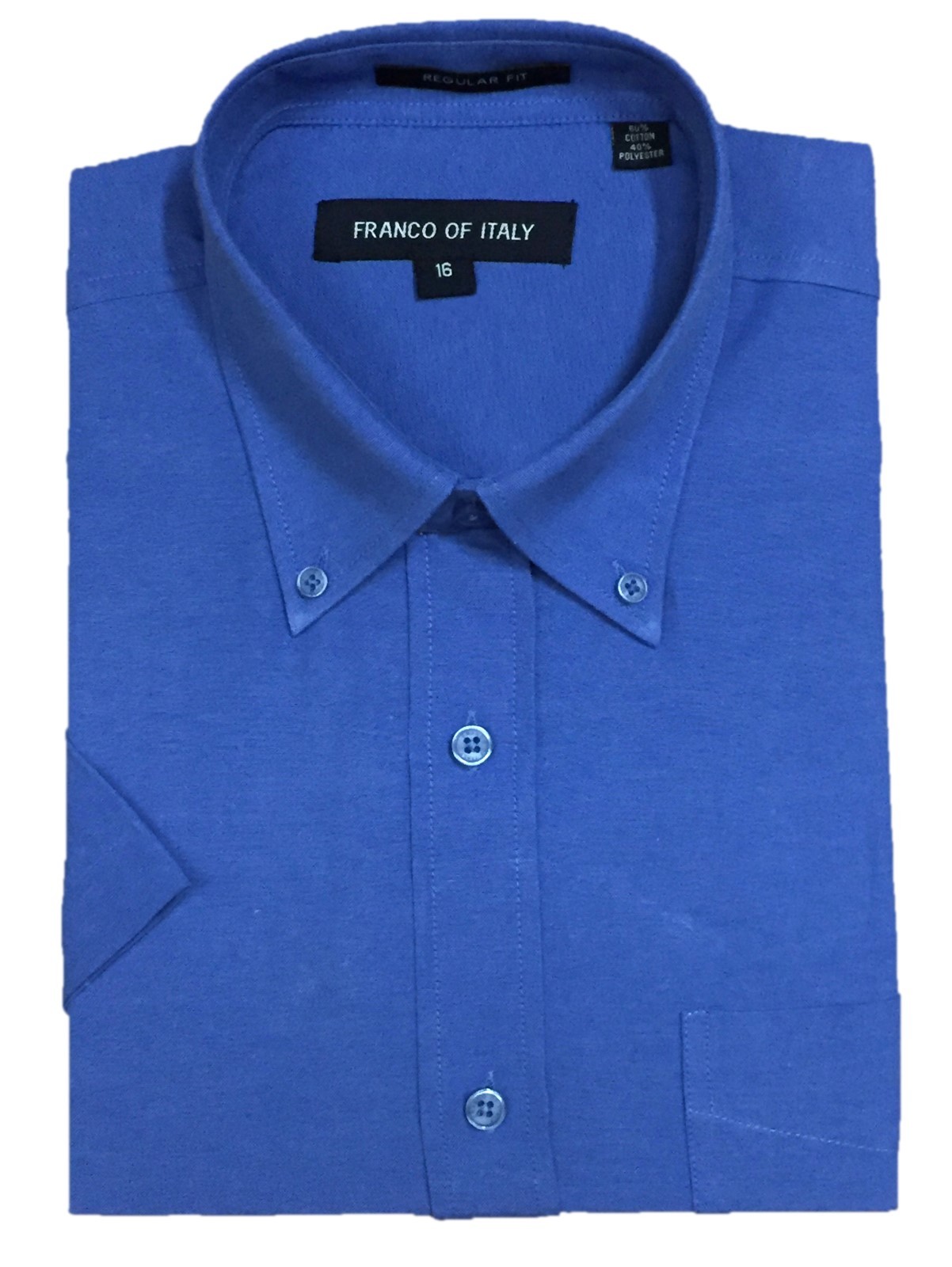 Men’s Short Sleeve Button Down Shirts Cotton Blend Oxford #02BS