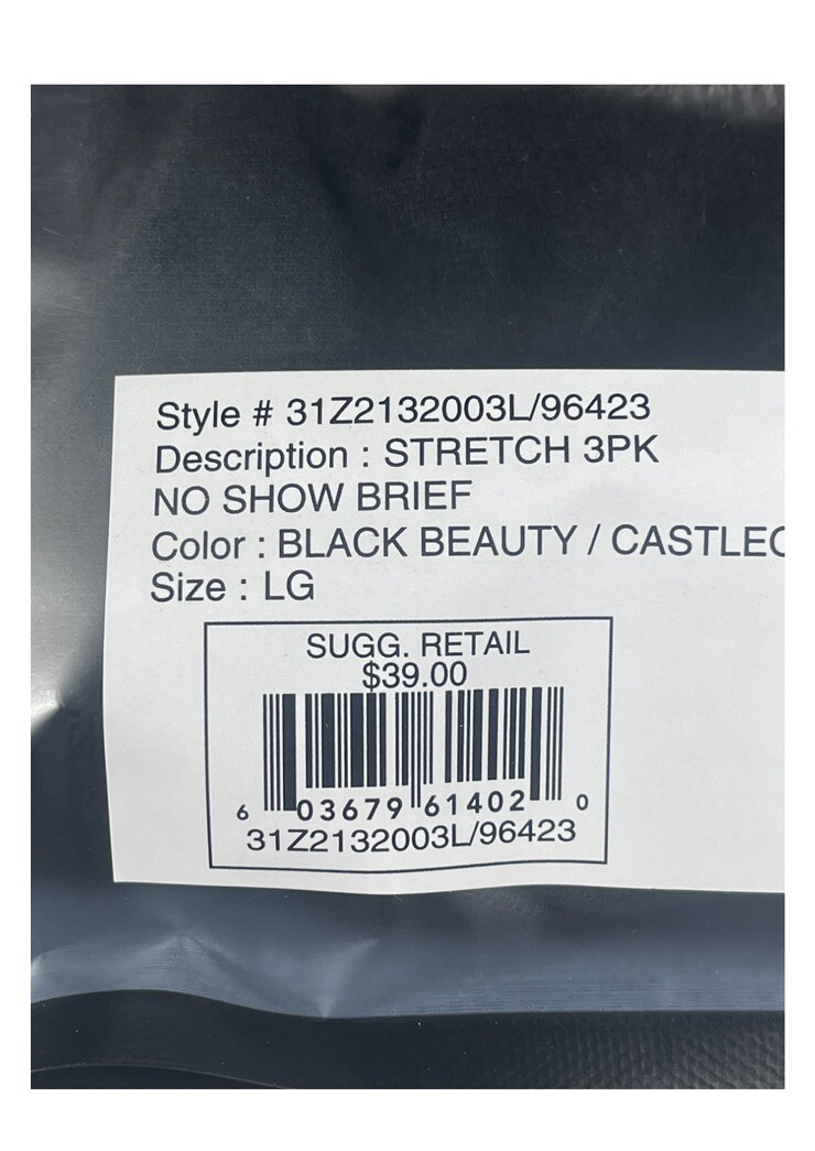 NWT 2(x)ist. 3 Pack. Breathable Stretch No Show Briefs. Black. MSRP $39.00