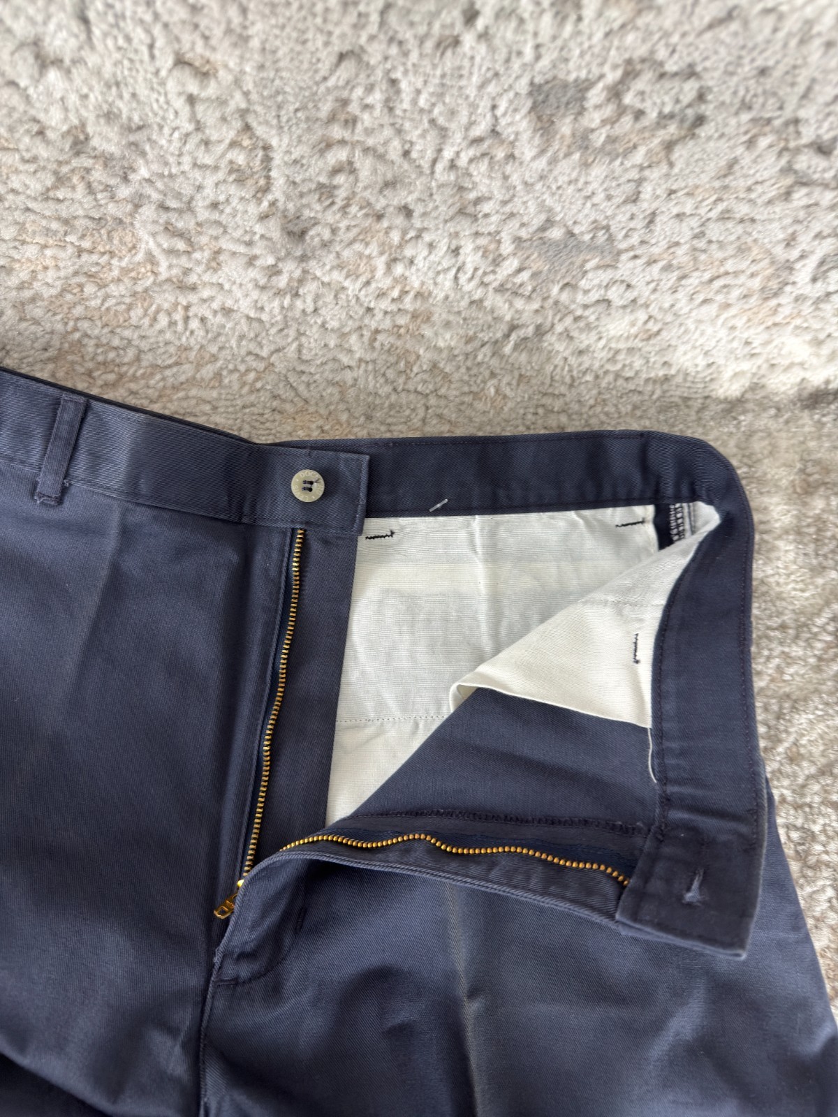 NEW Dockers Size W34 L29 Straight Leg Minimalist Pants Navy Button Zip NWT